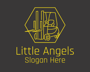 Yellow Forklift Truck logo design