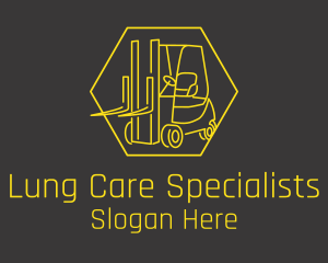 Yellow Forklift Truck logo design