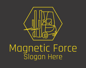 Yellow Forklift Truck logo design