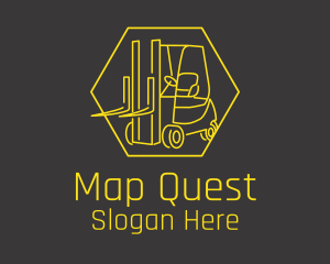 Yellow Forklift Truck logo design