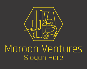 Yellow Forklift Truck logo design