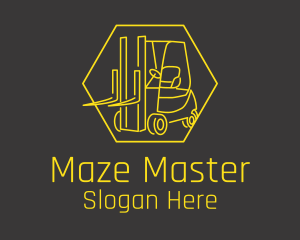 Yellow Forklift Truck logo design