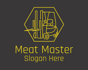 Yellow Forklift Truck logo design