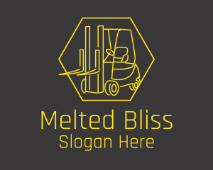 Yellow Forklift Truck logo design