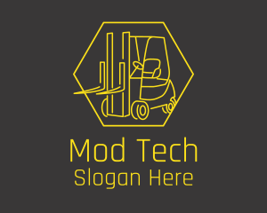 Yellow Forklift Truck logo design