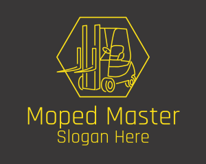 Yellow Forklift Truck logo design