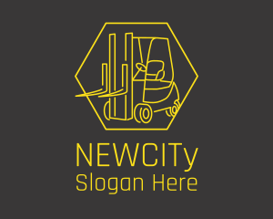 Yellow Forklift Truck logo design