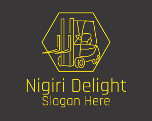 Yellow Forklift Truck logo design