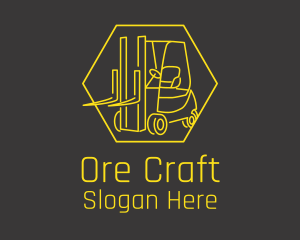 Yellow Forklift Truck logo design