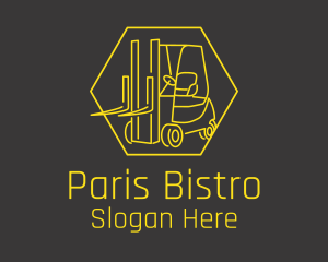 Yellow Forklift Truck logo design