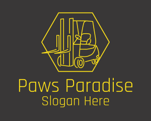 Yellow Forklift Truck logo design