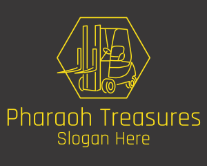 Yellow Forklift Truck logo design