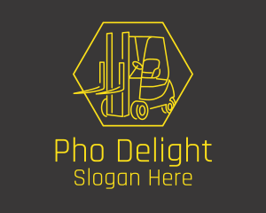 Yellow Forklift Truck logo design