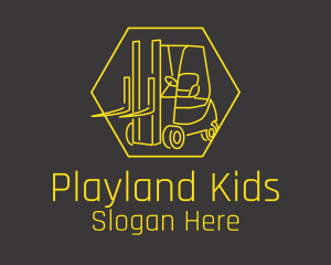 Yellow Forklift Truck logo design