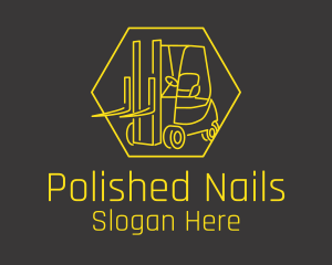 Yellow Forklift Truck logo design