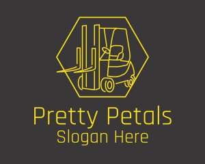 Yellow Forklift Truck logo design