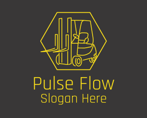 Yellow Forklift Truck logo design