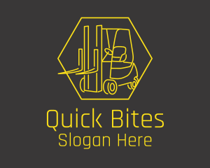 Yellow Forklift Truck logo design