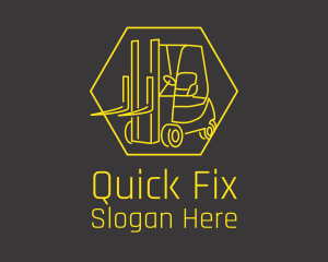 Yellow Forklift Truck logo design