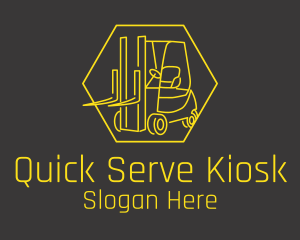 Yellow Forklift Truck logo design