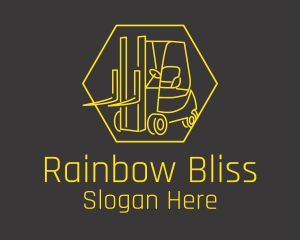 Yellow Forklift Truck logo design