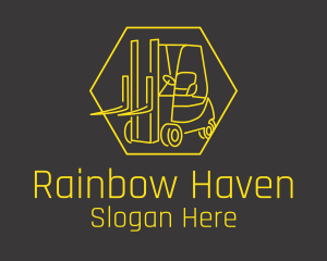 Yellow Forklift Truck logo design