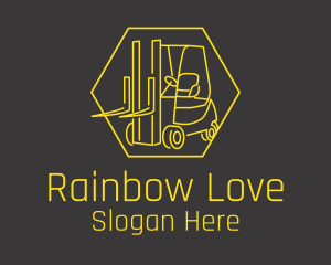 Yellow Forklift Truck logo design