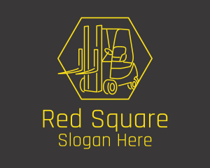 Yellow Forklift Truck logo design