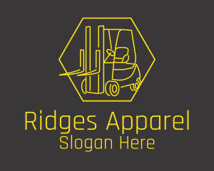 Yellow Forklift Truck logo design