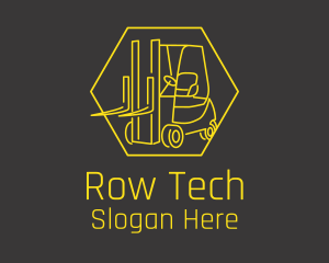 Yellow Forklift Truck logo design