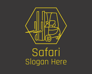 Yellow Forklift Truck logo design