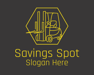 Yellow Forklift Truck logo design