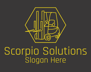 Yellow Forklift Truck logo design