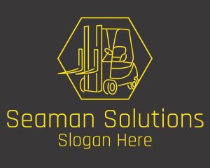 Yellow Forklift Truck logo design