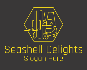 Yellow Forklift Truck logo design