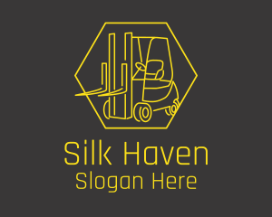 Yellow Forklift Truck logo design