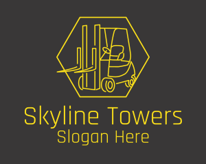 Yellow Forklift Truck logo design