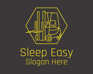 Yellow Forklift Truck logo design