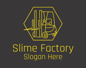 Yellow Forklift Truck logo design