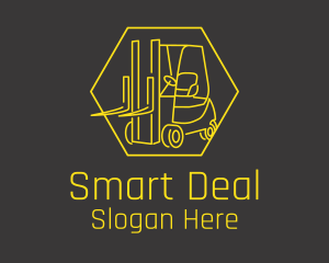 Yellow Forklift Truck logo design