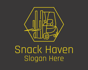 Yellow Forklift Truck logo design