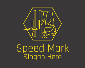 Yellow Forklift Truck logo design