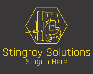 Yellow Forklift Truck logo design