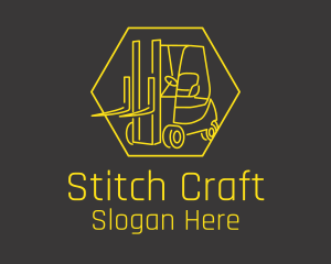 Yellow Forklift Truck logo design