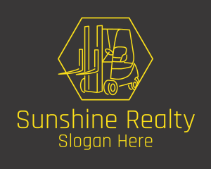 Yellow Forklift Truck logo design