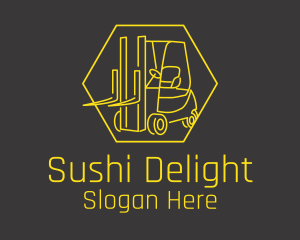 Yellow Forklift Truck logo design