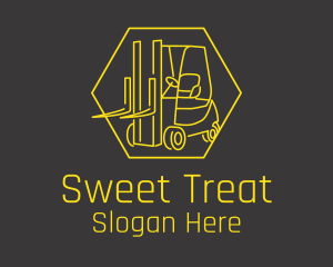 Yellow Forklift Truck logo design