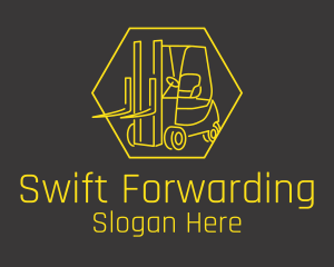 Yellow Forklift Truck logo design