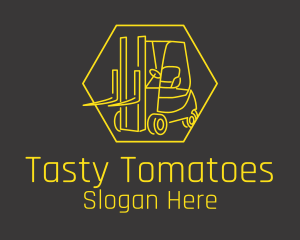 Yellow Forklift Truck logo design