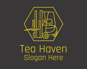 Yellow Forklift Truck logo design